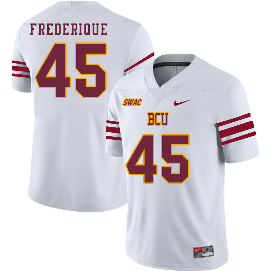 Men-Youth #45 Anthony Frederique Bethune-Cookman Wildcats 2023 College Football Jerseys Stitched-Whi